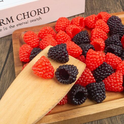 20Pcs Lifelike Artificial Raspberries, Realistic Fake Simulation Raspberries Fruit for Wedding Table Centerpieces, Basket Display, Home Kitchen Decor, Photography Props & Party Ornaments in Saudi Arabia
