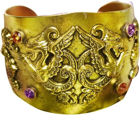 أساور Elaine Coyne الفنية القابلة للتجميع من مجموعة Dragon Wide Gold Collection - بلورات أوروبية من العنبر والقزحية in Kuwait