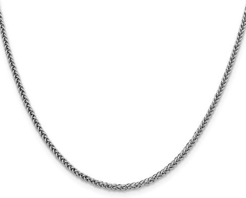 Diamond2Deal 14k White Gold 2.35mm Spiga Wheat Chain Necklace 18" Necklace 3.57g in Kuwait