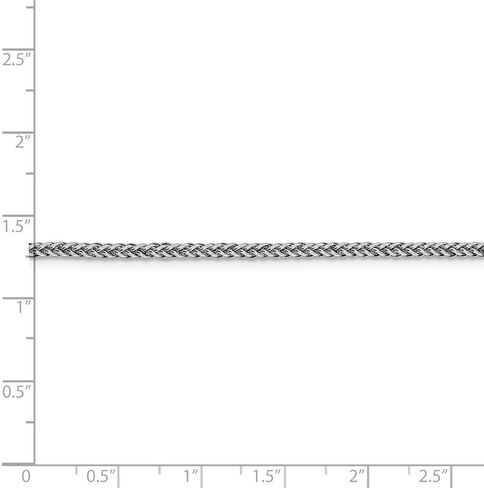 Diamond2Deal 14k White Gold 2.35mm Spiga Wheat Chain Necklace 18" Necklace 3.57g in Kuwait