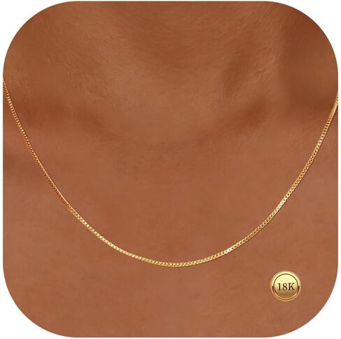 18K Gold Necklace for Women, Gold Chain Necklace Dainty Jewelry Gift in Saudi Arabia