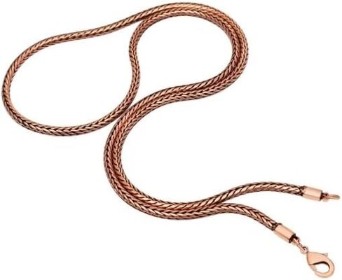100% Oxidized Copper Chain Necklace Pure Copper Wheat Chain Handmade Jewelry in Saudi Arabia