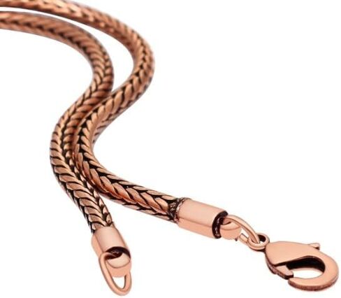 100% Oxidized Copper Chain Necklace Pure Copper Wheat Chain Handmade Jewelry in Saudi Arabia