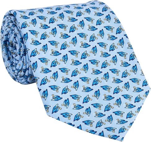 vineyard vines Tossed Grad Caps Printed Tie, Jake Blue, 58 in Kuwait