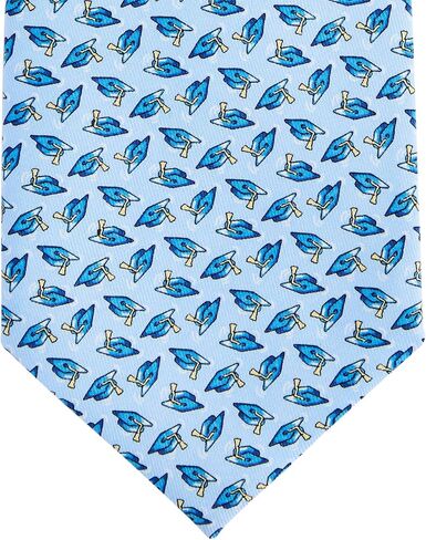 vineyard vines Tossed Grad Caps Printed Tie, Jake Blue, 58 in Kuwait