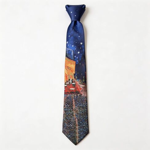 Impressionist Art Oil Painting Tie Men Women 8cm Wide Aesthetic Floral Print Necktie Retro Formal Business Masterpiece Wear in Kuwait