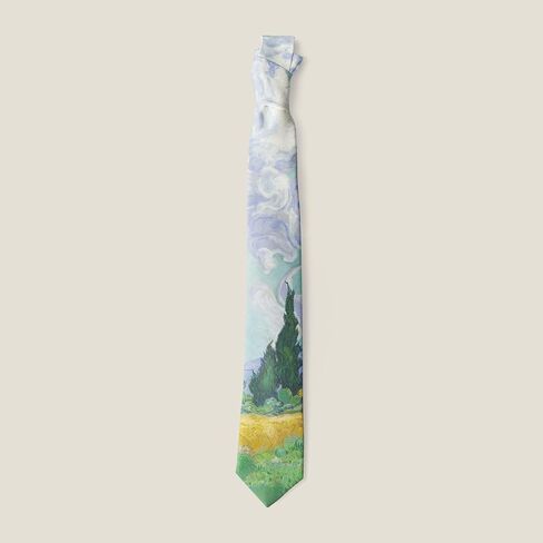Impressionist Art Oil Painting Tie Men Women 8cm Wide Aesthetic Floral Print Necktie Retro Formal Business Masterpiece Wear in Kuwait