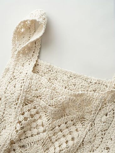Gril's Crochet Tank Top for Teens Girls Summer Cute Sleeveless Cami Crop Top Hollow Out Sweet Spicy Y2K Blouse in Saudi Arabia