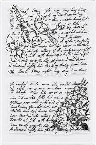 3.94"*5.91" Vintage Dragonfly Daisy Text Clear Rubber Stamp for Card Making, Transparent Embossing Silicone Seal Stamp for Scrapbook Journal Paper Album Craft in Saudi Arabia