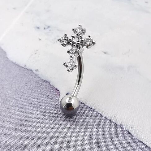 16G Eyebrow Ring 316L Stainless Steel Gold Cross CZ Tragus Cartilage Earring Stud Belly Lip Piercing Body Jewelry in Saudi Arabia