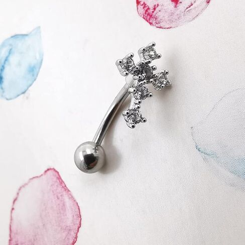 16G Eyebrow Ring 316L Stainless Steel Gold Cross CZ Tragus Cartilage Earring Stud Belly Lip Piercing Body Jewelry in Saudi Arabia
