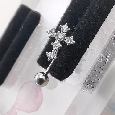 16G Eyebrow Ring 316L Stainless Steel Gold Cross CZ Tragus Cartilage Earring Stud Belly Lip Piercing Body Jewelry in Saudi Arabia