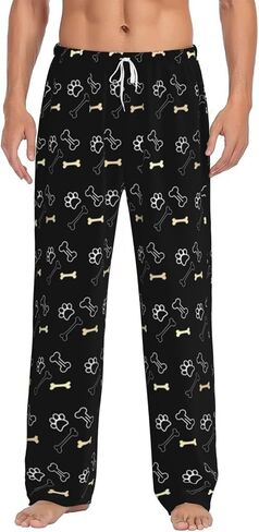 Men's Golden Retriever Pajama Pants, Polyester Loose Sleep Pants, All-Season Comfy Loungewear with Dog Print, S-XXL in Saudi Arabia