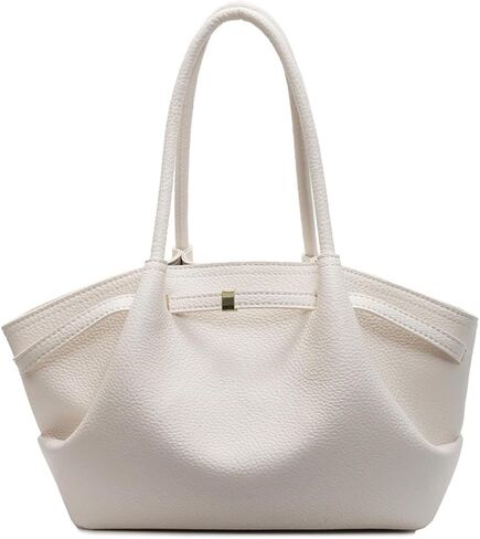 Women's Vegetarian PU Leather Tote Shoulder Bag, Retro Versatile Large Capacity Underarm Pouch Top Handle Handbag in Saudi Arabia