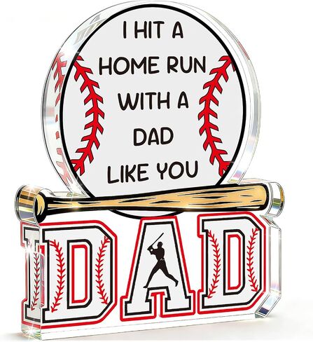 Dad Gifts from Daughter Son, Baseball Fathers Day Birthday Gift for Dad,Funny Baseball Decor Sign, Step First Time Bonus New Daddy Father in Law Papa Gifts for Sports Fans,Baseball Accessories Stuff in Saudi Arabia