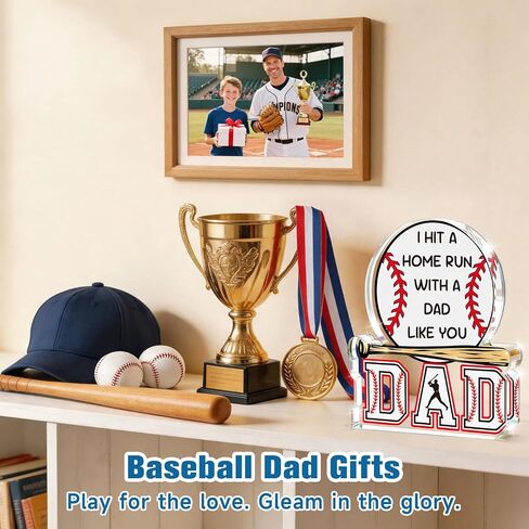 Dad Gifts from Daughter Son, Baseball Fathers Day Birthday Gift for Dad,Funny Baseball Decor Sign, Step First Time Bonus New Daddy Father in Law Papa Gifts for Sports Fans,Baseball Accessories Stuff in Saudi Arabia