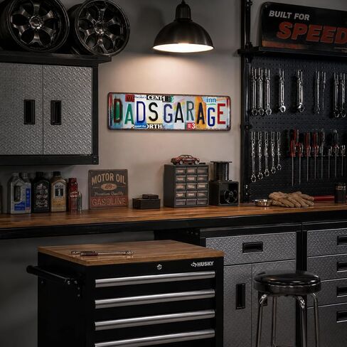 Crazysign Dad Gifts Vintage Dad's Garage Tin Signs Street Signs for Home Man Cave Garage Worlshop ديكور 16 × 4 بوصة (26036) in Kuwait