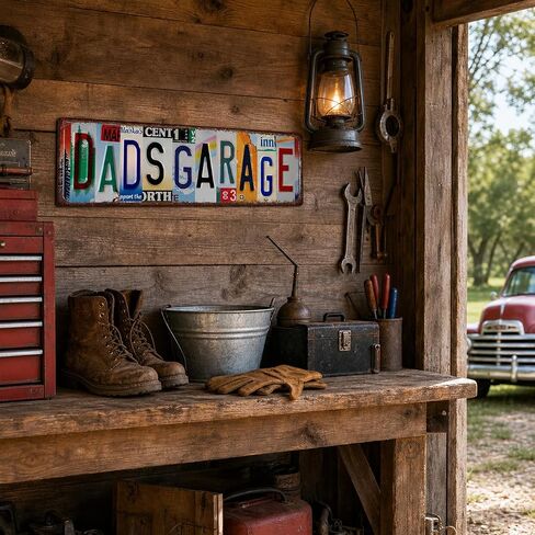 Crazysign Dad Gifts Vintage Dad's Garage Tin Signs Street Signs for Home Man Cave Garage Worlshop ديكور 16 × 4 بوصة (26036) in Kuwait