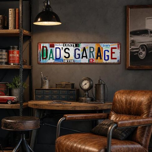 Crazysign Dad Gifts Vintage Dad's Garage Tin Signs Street Signs for Home Man Cave Garage Worlshop ديكور 16 × 4 بوصة (26036) in Kuwait