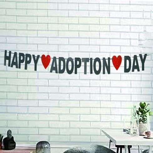 Happy Adoption Day Banner - Gotcha Day Decorations,Adop Celebration Party Props, Pet party, We are Family Party Sign in Kuwait
