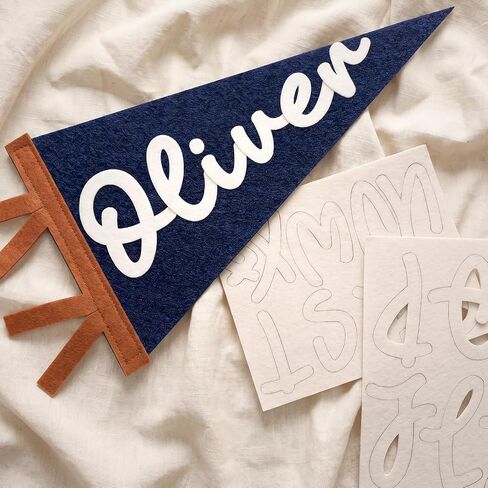 Boao Personalized Felt Name Banner Flag with DIY Alphabet Letters Custom Felt Name Pennant Vintage Flag Sign for Nursery Classroom Dorm Playroom Bedroom Decor in Kuwait