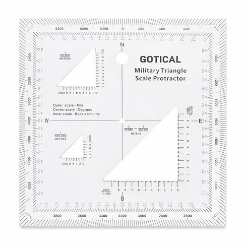 Gotical Military UTM/MGRS Coordinate Scale Map Reading and Land Navigation Topographical Map Scale, Protractor and Grid Coordinate Reader Pairs in Kuwait