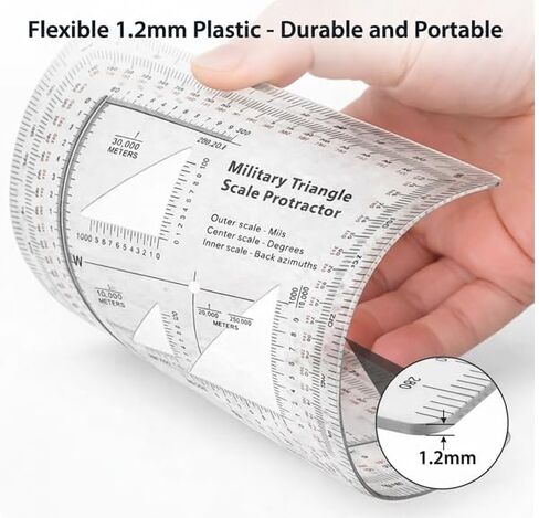 Gotical Military UTM/MGRS Coordinate Scale Map Reading and Land Navigation Topographical Map Scale, Protractor and Grid Coordinate Reader Pairs in Kuwait