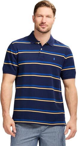 Izod Men's Advantage Performance Short Sleeve Stripe Polo Shirt in Kuwait