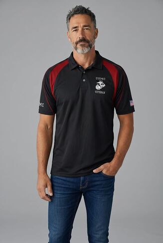 Malham USA Official USMC Veteran Polo Shirt for Men - Licensed Marine Corps Apparel, High-Performance in Saudi Arabia