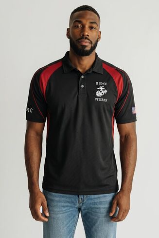 Malham USA Official USMC Veteran Polo Shirt for Men - Licensed Marine Corps Apparel, High-Performance in Saudi Arabia
