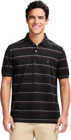 Izod Men's Advantage Performance Short Sleeve Stripe Polo Shirt in Kuwait