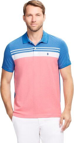 Izod Men's Advantage Performance Short Sleeve Stripe Polo Shirt in Kuwait