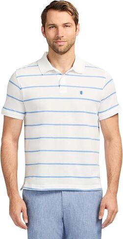 Izod Men's Advantage Performance Short Sleeve Stripe Polo Shirt in Kuwait