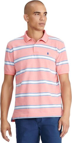 Izod Men's Advantage Performance Short Sleeve Stripe Polo Shirt in Kuwait