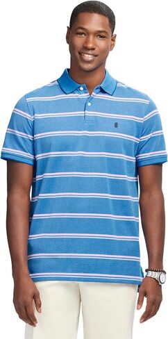 Izod Men's Advantage Performance Short Sleeve Stripe Polo Shirt in Kuwait