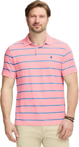 Izod Men's Advantage Performance Short Sleeve Stripe Polo Shirt in Kuwait