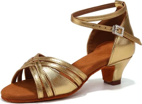 Girl's Latin Dance Shoes Low Heel Professional Performance Salsa Bachata Ballroom Dance Shoes,Model EM-930-XGG in Kuwait