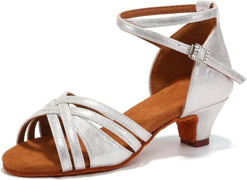 Girl's Latin Dance Shoes Low Heel Professional Performance Salsa Bachata Ballroom Dance Shoes,Model EM-930-XGG in Saudi Arabia