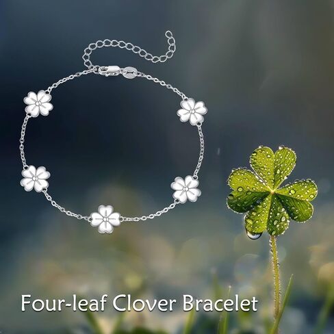 Clover Bracelet for Women Four Leaf Clover Bracelets Lucky Bracelet Jewelry Birthday Graduation Gifts for Mom, Sister, Daughter in Kuwait