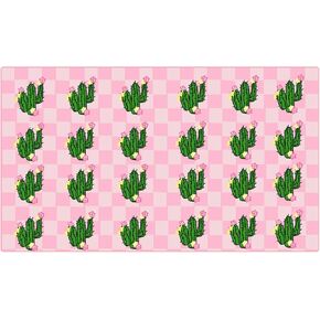 Booooom Jackson 7'6''x13' Pink Cactus Classroom Rug for Kids Room Seating Décor - Thick Nylon Large Preschool Carpet Daycare Rug for Teaching & Playroom, Non-Slip &No Triping,20X Stain Resistance in Saudi Arabia