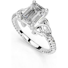 1-5 Carat 14K Gold Platinum 925 Silver Classic Cut with Celtic Knot Lab Grown Diamond Ring, IGI Certified, Engagement Rings for Women (1-5 Ct, F-G Color, VS1-VS2 Clarity) in Saudi Arabia