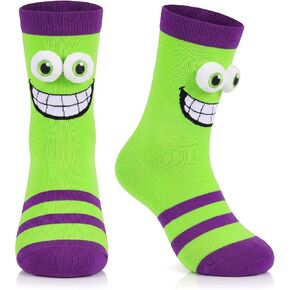Crazy Socks for Kids Silly Wacky Monster Socks with 3D Eyes for Boys Girls Novelty Funny Birthday Christmas Gift in Saudi Arabia