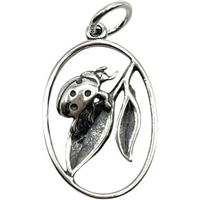 KEVIN N ANNA 925 Sterling Silver Ladybug on Leaf Charm (Charm Only) in Kuwait