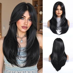 Esmee Long Straight Strawberry Blonde Wigs for Women Natuaral Layered Synthetic Hair Wig with Fringe for Daily Party Cosplay Use-20 Inches in Saudi Arabia