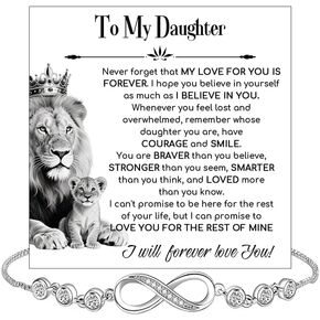To My Daughter Infinity Heart Bracelet From Mom and Dad, Mother Daughter Bracelet Gift with Message Card and Box, Gifts Ideas for Daughter from Parent #1 in Saudi Arabia