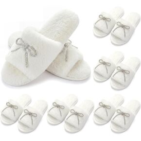 Shihanee womens White Fuzzy Slippers in Kuwait