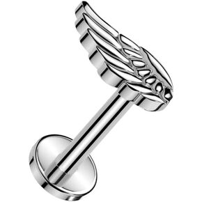 Pierced Owl 16GA ASTM F-136 Implant Grade Titanium Internally Threaded Angel Wing Top Flat Back Stud in Kuwait
