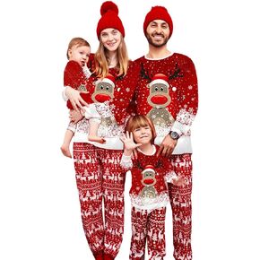 OAKFashion Christmas Family Pajamas Holiday Christma Pajama Family Matching Pjs Set Sleepwear Xmas Jammies in Saudi Arabia