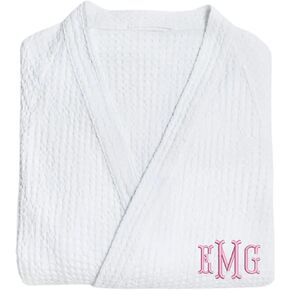 Personalized Waffle Knit Robe – Embroidered Monogram Lightweight Cotton Spa Robe for Women, Adjustable Waist Tie, Comfy & Breathable Loungewear, Getting Ready, Gift for Her, Bridesmaid Gift in Saudi Arabia