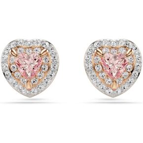 Swarovski One Stud earrings, Heart cut, Pavé, Heart, Pink, Mixed metal finish in Saudi Arabia